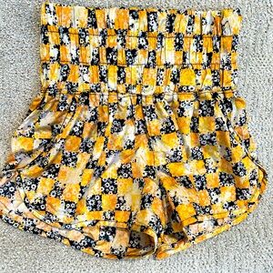 Free People‎ movement high rise running athletic shorts floral black XS